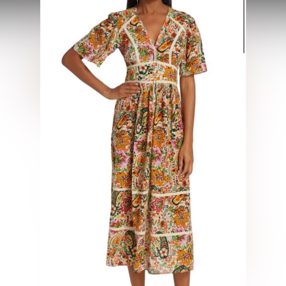 BA&SH Benja Paisley Midi Dress